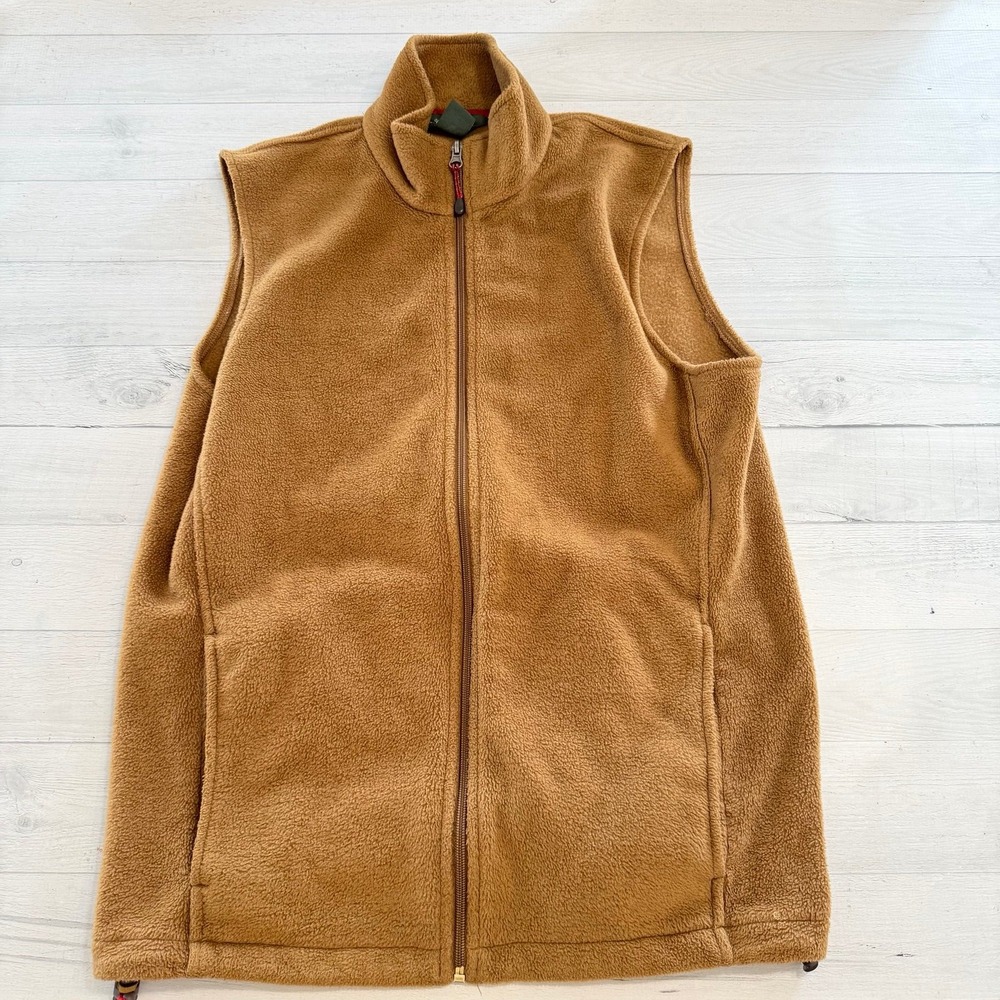 Woolrich brown‎ tan fleece vest men's medium